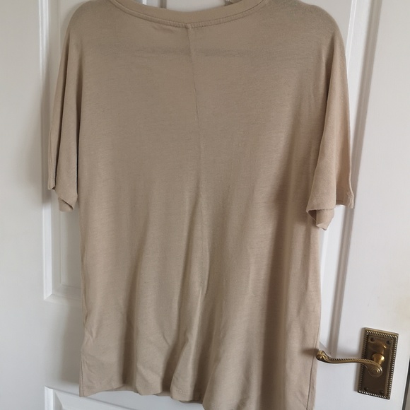 Cos Beige Linen Blend Tshirt, Size S - Picture 8 of 8